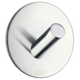Rackhams Chrome Stainless Steel Single Towel Hook (48 x 48mm) Self Adhesive Bathroom Wall Mounted