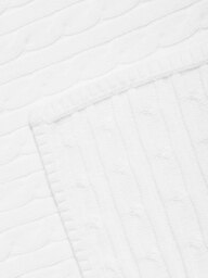 Rackhams Ralph Lauren Baby Cable Knit Blanket in White (130cm x 180cm) - White - 0 - 6 Mths - thumbnail 4