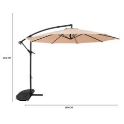 Rackhams Cantilever Parasol 3m With Half Fan Base – Beige - thumbnail 5