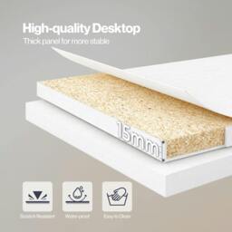 Rackhams L-shaped Office Desk Corner Computer Table with Storage USB Power Charing - thumbnail 4