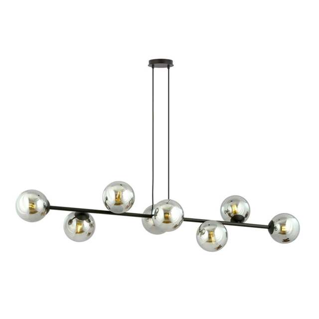 Rackhams ROSSI Pendant lamp 8 x E14 Black with Graphite Shade - image 1