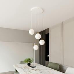 Rackhams ROYAL Pendant lamp 4 x E14 White, Gold with White Shade - thumbnail 5