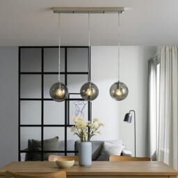 Rackhams Nia Chrome Smoke 3-Light Pendant Bar - thumbnail 2