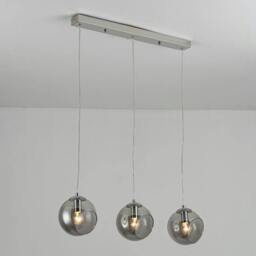 Rackhams Nia Chrome Smoke 3-Light Pendant Bar - thumbnail 1