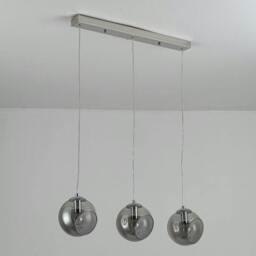 Rackhams Nia Chrome Smoke 3-Light Pendant Bar - thumbnail 3
