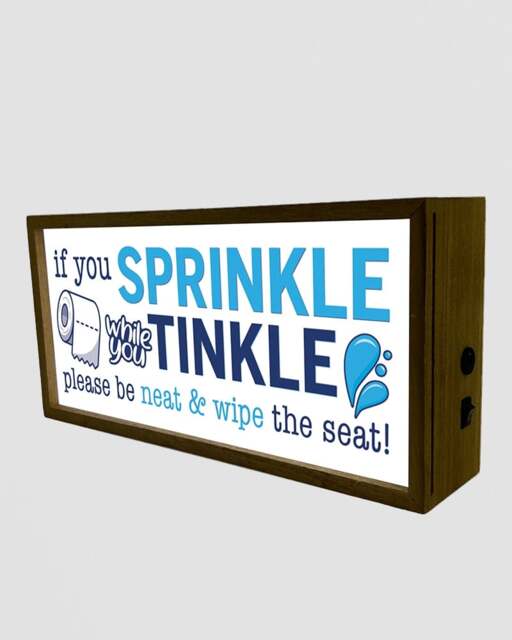 Rackhams Bathroom LED Sign - Sprinkle Tinkle Toilet Humour Light - image 1