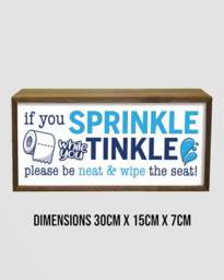 Rackhams Bathroom LED Sign - Sprinkle Tinkle Toilet Humour Light - thumbnail 2