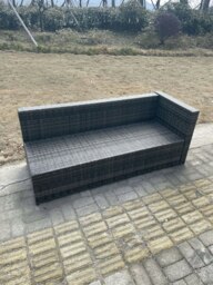 Rackhams 7 Seater PE Rattan Corner Sofa Set garden Furniture Gas Fire Pit Dining Table Set High Side Coffee Table With Arm Chair - thumbnail 4