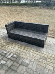 Rackhams 7 Seater PE Rattan Corner Sofa Set garden Furniture Gas Fire Pit Dining Table Set High Side Coffee Table With Arm Chair - thumbnail 3