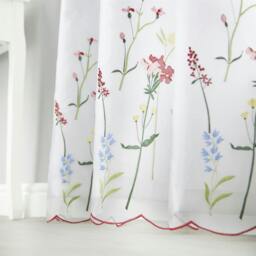 Rackhams Spring Embroidered Voile Curtains - 145cm width x 137cm drop - thumbnail 4