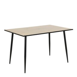 Rackhams Wilma Dining Table with White Oak Top & Black Legs - Black - No - Brown