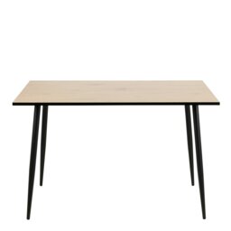 Rackhams Wilma Dining Table with White Oak Top & Black Legs - Black - No - Brown - thumbnail 2