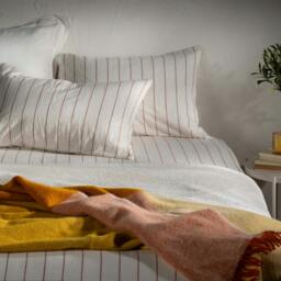 Rackhams Cinnamon Wool Block Colour Check Throw - thumbnail 5