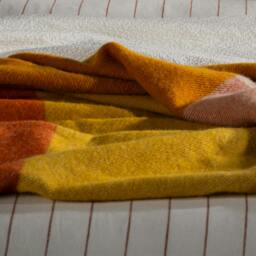 Rackhams Cinnamon Wool Block Colour Check Throw - thumbnail 3