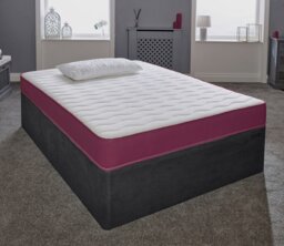 Rackhams Hybrid Memory Foam & Pinna-Coil Mattress - Soft/Medium Comfort, Cooltouch + - Purple - 1 - 4ft6 Double Mattress (135cm x 190cm)