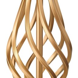 Rackhams Traditional Sleek Satin Gold Brass Table Lamp Base with Twist Metal Stem Design - thumbnail 3