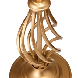 Rackhams Traditional Sleek Satin Gold Brass Table Lamp Base with Twist Metal Stem Design - thumbnail 2