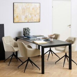 Rackhams Brentford Matt Black Ceramic Dining Table - Black - No - Black - thumbnail 3