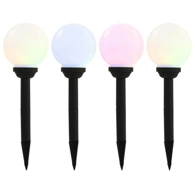 Rackhams Outdoor Solar Lamps 4 pcs LED Spherical 15 cm RGB - image 1