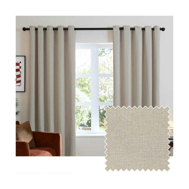 Rackhams Chenille Blackout Curtains - Natural - 117cm x 183cm - Natural - 100% Polyester