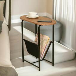 Rackhams Industrial Side Table With Magazine Holder Brown - thumbnail 2