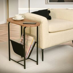 Rackhams Industrial Side Table With Magazine Holder Brown - thumbnail 6
