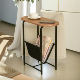 Rackhams Industrial Side Table With Magazine Holder Brown - thumbnail 3