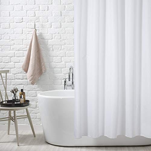 Rackhams White Shower Curtains, Mould Proof & Mildew Resistant Extra Long/Extra Wide Shower Curtain Liner 100% Polyester (Choose your size from Drop down) - extra Long 180CM Width x 180 CM Drop - image 1
