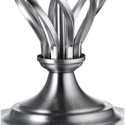 Rackhams Traditional Brushed Satin Nickel Table Lamp Base with Twist Metal Stem Design - thumbnail 3