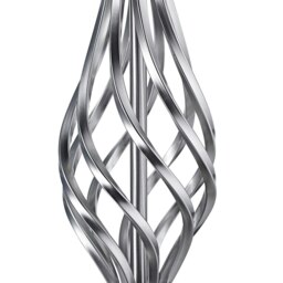 Rackhams Traditional Brushed Satin Nickel Table Lamp Base with Twist Metal Stem Design - thumbnail 2