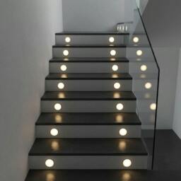 Rackhams Round 1 Watt Acrylic Recessed Interior Stair Tread Light - thumbnail 3