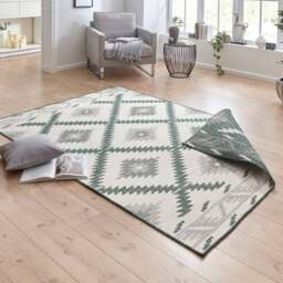Rackhams Malibu Reversible Indoor-Outdoor Rug Diamond Design - Green - 80X250 cm - thumbnail 6