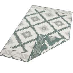 Rackhams Malibu Reversible Indoor-Outdoor Rug Diamond Design - Green - 80X250 cm - thumbnail 5