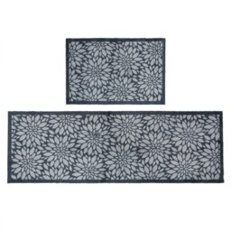 Rackhams Mega Mat Machine Washable Entrance Runner and Doormat Set, Flowers - thumbnail 1