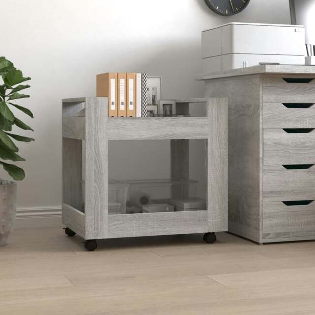 Rackhams Desk Trolley Grey Sonoma 60x45x60 cm Engineered Wood - image 1