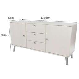 Rackhams Augusta Curve Medium Sideboard with 2 Doors & 3 Drawers - thumbnail 3