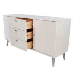Rackhams Augusta Curve Medium Sideboard with 2 Doors & 3 Drawers - thumbnail 4