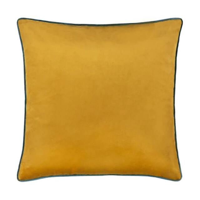 Rackhams Meridian Velvet Cushion Cover - Ochre/Teal - 55cm x 55cm - Ochre/Teal - 100% Polyester - image 1