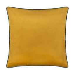 Rackhams Meridian Velvet Cushion Cover - Ochre/Teal - 55cm x 55cm - Ochre/Teal - 100% Polyester - thumbnail 1