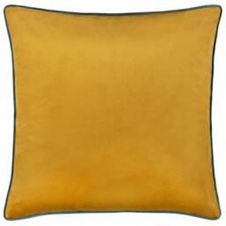 Rackhams Meridian Velvet Cushion Cover - Ochre/Teal - 55cm x 55cm - Ochre/Teal - 100% Polyester - thumbnail 2