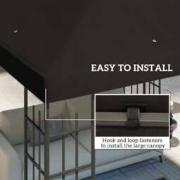 Rackhams 3 x 3(m) Gazebo Canopy Replacement Cover, UPF30+, Black - Grey - thumbnail 5