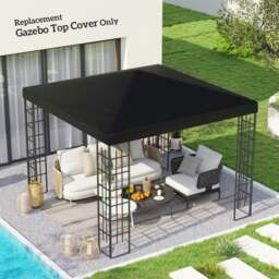 Rackhams 3 x 3(m) Gazebo Canopy Replacement Cover, UPF30+, Black - Grey - thumbnail 3