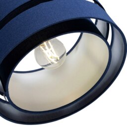 "Rackhams Modern 14"" Midnight Blue Linen Fabric Triple Tier Ceiling Pendant Lamp Shade" - thumbnail 4