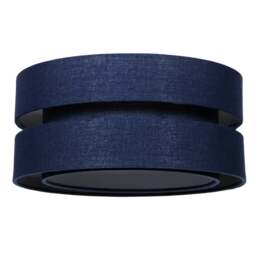"Rackhams Modern 14"" Midnight Blue Linen Fabric Triple Tier Ceiling Pendant Lamp Shade" - thumbnail 2