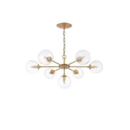 Rackhams Ophelia 7-Light Warm Brass and Glass Pendant - thumbnail 3