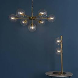 Rackhams Ophelia 7-Light Warm Brass and Glass Pendant - thumbnail 6