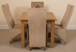 Rackhams Oslo 90 x 90cm Small Square Oak Dining Set with Lola Fabric Chairs - 1 - 4 chairs - Black - thumbnail 4