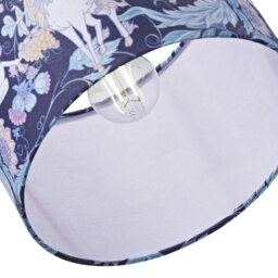 "Rackhams Feminine Purple & Pink Cotton 10"" Shade with Elegant Unicorns and Green Flowers" - thumbnail 4