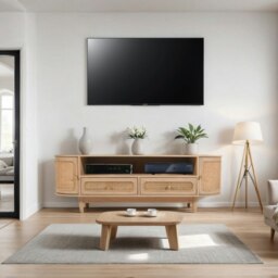 Rackhams Carlester Cane And Wood 2 Drawers TV Cabinet - 152 cm - 50 cm - Wood - thumbnail 6