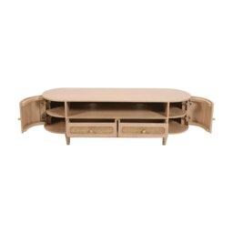 Rackhams Carlester Cane And Wood 2 Drawers TV Cabinet - 152 cm - 50 cm - Wood - thumbnail 4